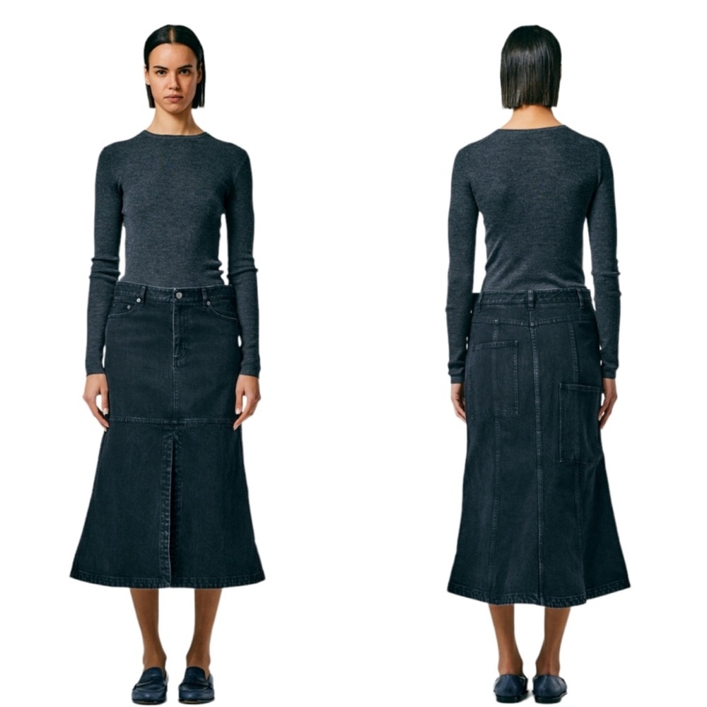 NWT Tibi black denim skirt SIZE 32
